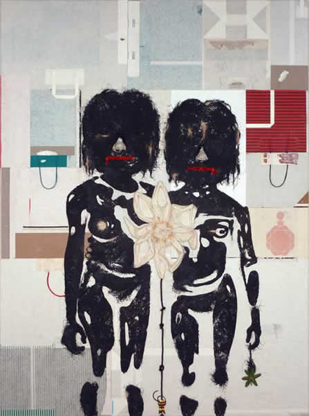 ‘I and you’. 2011. Mixed media on cavas. 190 x 145 cm