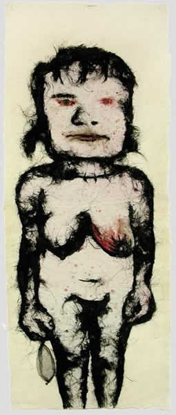 ‘My evil eye’. 2010. Mixed media on paper. 133 x 55 cm
