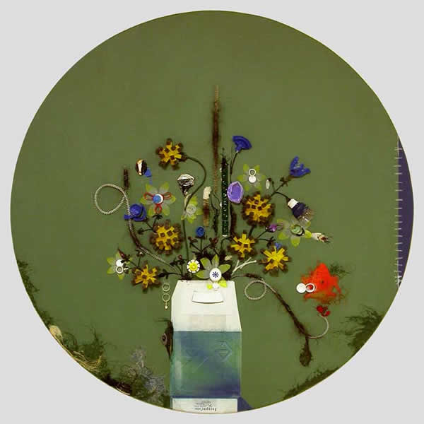 ‘Stillife’ (nr. 12). 2010. Mixed media on canvas. Diameter 104 cm